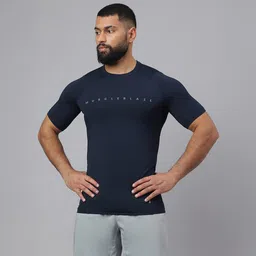 MuscleBlaze Air Tech Compression MuscleTee Half Sleeve,  Small  Navy -picture-19