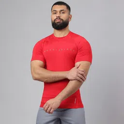 MuscleBlaze Air Tech Compression MuscleTee Half Sleeve,  Small  Red -picture-16