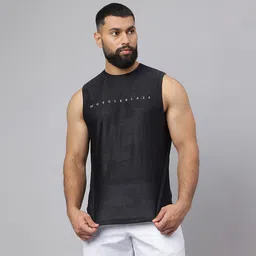 MuscleBlaze Camo Dry-Fit Delt Tank,  X-Large  Black -picture-22