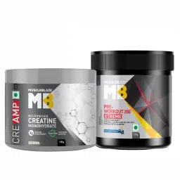 MuscleBlaze Creatine Monohydrate CreAMP & PRE Workout 200 Xtreme 0.22 lb Combo-picture-38