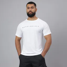 MuscleBlaze Patterned Dry-Fit Active Tee Half Sleeve,  Medium  Polar White -picture-17