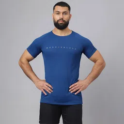 MuscleBlaze Patterned Dry-Fit Active Tee Half Sleeve,  X-Large  Poseidon -picture-14