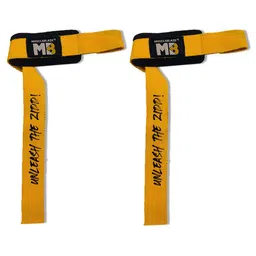MuscleBlaze Weight Lifting Strap (UNLEASH THE ZIDD !), Yellow Free Size-image-13