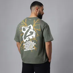 MuscleBlaze Z-Verse Oversized Tshirt,  Medium  Military Green -picture-15