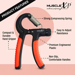 MuscleXP Hand Grip Exerciser,  Black  image 1