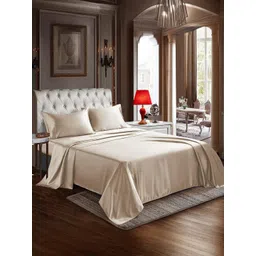 MUSH Luxurious Pink 300 TC Bamboo King Bamboo Cotton Bedsheet Set 2.74 m x 2.74 m image 1