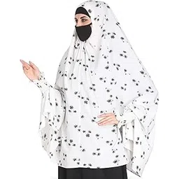 musheco Printed Khimar With Elasticated Smoky Chun Sleeves and Ajustable Mouth Piece for Women and Girls In Crepe Fabric-picture-46