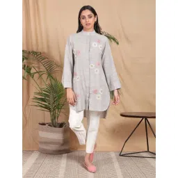 Mushio Grey Bahaar Handwoven Cotton Slub Shirt-picture-34