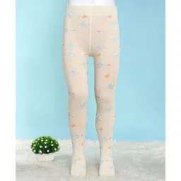 Mustang Cotton Knit Full Length Tight With Floral Print - Offwhite-picture-15
