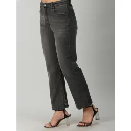 Mustard Black Denim Regular Fit High Rise Jeans image 3