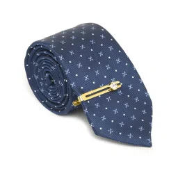 mutaqinoti Mens Woven Premium Silk Necktie With Pocket Square and Golden Tie Pin (TEGP) image 3