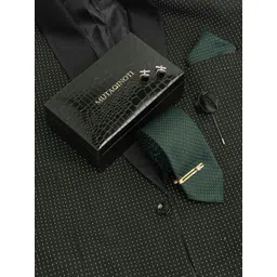 MUTAQINOTI Men Dotted Silk Necktie Accessory Gift Set-picture-10