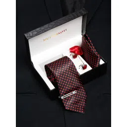 MUTAQINOTI Men Polka Dot Black Silk Blend Necktie Accessory Gift Set-picture-21