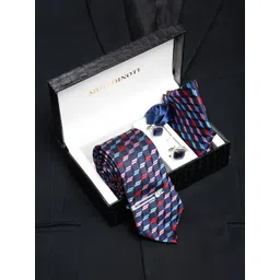MUTAQINOTI Men Printed Silk Necktie Accessory Gift Set-picture-15