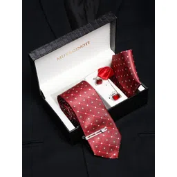 MUTAQINOTI Men Red Formal Tie Accessory Gift Set-picture-39