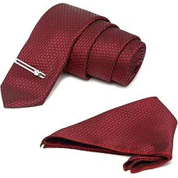mutaqinoti Mens Woven Premium Silk Necktie Suit Accessories Set With Pocket Square And Chrome Tie Pin (TE-CP)-picture-13