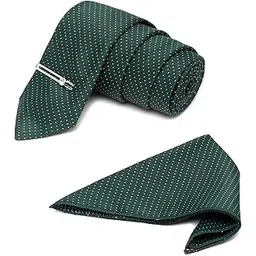 mutaqinoti Mens Woven Premium Silk Necktie Suit Accessories Set With Pocket Square And Chrome Tie Pin (TE-CP)-picture-12