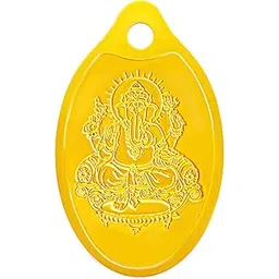 muthoot pappachan Swarnavarsham 24K (999) Yellow Gold Oval Ganesha Pendant 10 Gram-picture-10