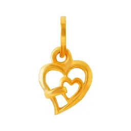 Muthoot Pappachan Swarnavarsham BIS Hallmarked 22k Yellow Gold Double Heart Pendant-picture-13