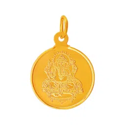 Muthoot Pappachan Swarnavarsham BIS Hallmarked 22k Yellow Gold Round Ganesha Pendant-picture-32