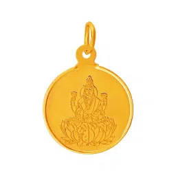 Muthoot Pappachan Swarnavarsham BIS Hallmarked 22k Yellow Gold Round Laxmi Pendant-picture-27
