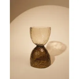 Muun Home Brown Hand Blown Glass Textured Axel Tall Decorative Object-picture-38