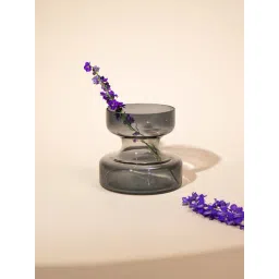 Muun Home Grey Glass Modern Short Vase-picture-21