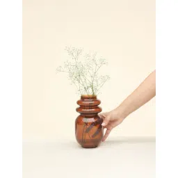 Muun Home Haze Brown Glass Modern Loop Vase image 2