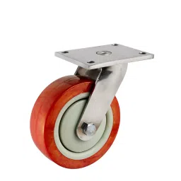MUVALL Polyurethane Wheel with Stainless Steel Castor 50x25 mm, FSS304 S 50 25 PUSB(W)-picture-43
