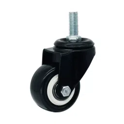 Muvall PVC Castor Wheel Black With Galvanized Iron Electrophoretic Finish on Pressed Mild Steel Size 50x26 mm, PSTP BT 50 26 PVCB-picture-15