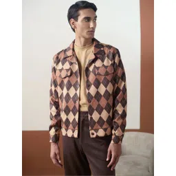 Muvazo Men Checked Suede Woven Jacket-picture-32