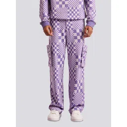 Muvazo Men Mid-Rise Geometric Printed Straight Fit Cotton Cargos-picture-15