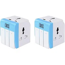 MX 3-in-1 Universal Travel Adapter Multi-Plug with Individual Switch and LED Indicator 3 pin 5 Amps - 250 Volts for Home and Official use Blue(Pack of 2)-picture-22