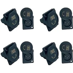 MX 3 PIN Mic Male Connector XLR Panel Mounting with Dust Protection Cover ideal for Shotgun Microphones Studio Harmonizers Mixing Boards Patch Bays Preamps Speaker Systems (PACKOF4)-picture-13