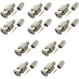 MX HD-SDI BNC Male Connector Crimping Type RG-6 Pin Gold Plated use for Ham Radi RF Work CCTV Integraters Audio Video Solution Providers etc Pack of 10-image-20