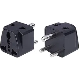 MX Universal Travel Adapter (Type D) World USA, UK, China & More to India 2 in 1 Conversion Plug for Home and Official use - Black, Pack of 2-picture-13