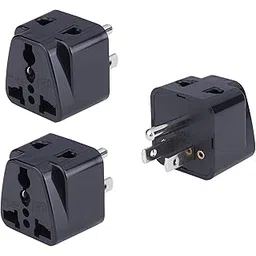 MX Universal Travel Adapter (Type B) India to USA, Canada, Japan & More 2 in 1 Conversion Plug for Home and Official use - Black, Pack of 3-picture-16