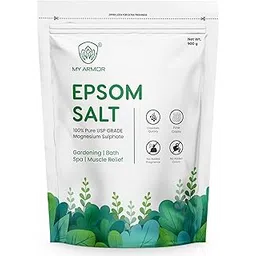 MY ARMOR Epsom Bath Salt Powder, Pure USP Grade Salt , Relieves Muscle Aches and Pain , good for Gardening, White, Unflavored, FREE SCOOP, 900g-picture-30