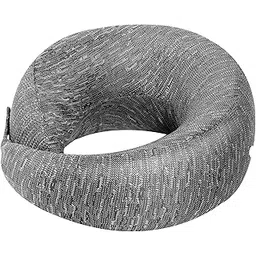 MY ARMOR Memory Foam Travel Neck Pillow for Flights, Car, Train, Variable Height Adjustment to Suit All Sleeping Positions, Breathable & Washable Cover, Grey-picture-47