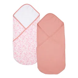My Milestones 100% Cotton Interlock Baby Wrapper Floral Print Pack of 2 - Pink-picture-16