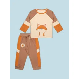 My Milestones Boys Colourblocked Long Sleeves Pure Cotton T-shirt With Trousers-picture-17