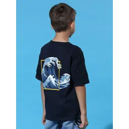 My Milestones Boys Graphic Printed Drop Shoulder Sleeves Oversized Cotton T-shirt-picture-43