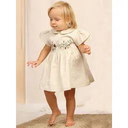 My Milestones Cap Sleeves Floral Print Peter Pan Collar Fit & Flare Dress-picture-49