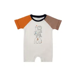 My Milestones Infant Boys Colourblocked Printed Pure Cotton Romper-picture-10