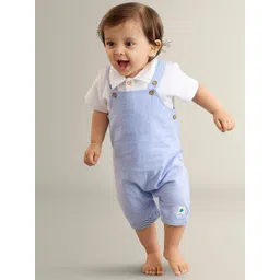 My Milestones Infant Boys Printed Dungarees With T-shirt-picture-23