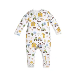 My Milestones Infant Boys Printed Long Sleeves 2-Way Zipper Romper-picture-25