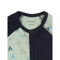 My Milestones Infant Boys Printed Pure Cotton Rompers image 4