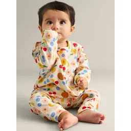 My Milestones Infant Girls Conversational Printed Pure Cotton Romper-picture-35