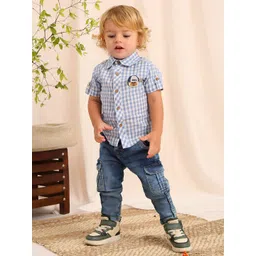 My Milestones Infants Checked Cotton Casual Shirt-picture-32
