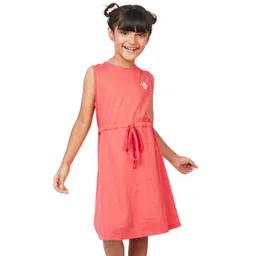 My Milestones Tie-Ups Sleeveless Cotton A-Line Dress-picture-13